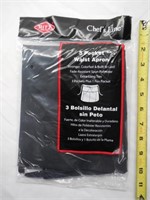 Chef's Line 3-Pocket Waist Apron, Black