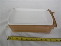 (6) Tea Service Tray, White, 8.5" x 5"