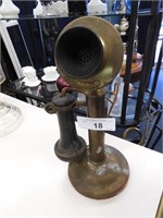 ANTIQUE WESTERN ELECTRIC BRASS STICK PHONE