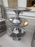 (3) Metal Pie/Cake Plates/Stands