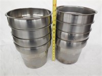(8) Round Serving Pots/Trays 8.5"H x 9"Dia