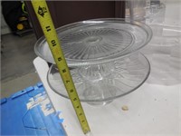 (2) Glass Pie/Cake Plates/Stands