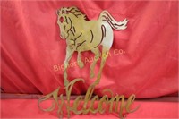 Metal Art Western Horse Welcome Sign