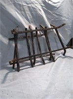 Fire place cast iron log holders