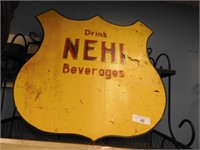 OLD NEHI BEVERAGES METAL AD SIGN