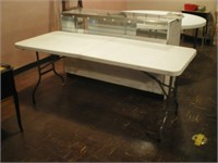 Folding Table, Plastic with Handle, White Top