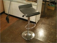 Stool with Padded Seat, Chrome