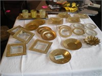 Candle Plates, Gold Accents, Glittery, Lots