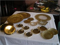 Candle Plates, Glittery, Brass and Others