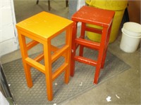 Stools wooden with a cool flare