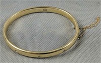 14k Gold Bracelet Inset Diamond 6.7 Dwt