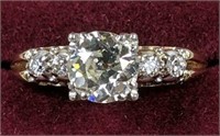 14k Gold .75-1 Ct Solitaire Diamond Ring 2 Dwt