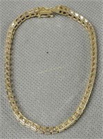 14k Gold 7" Cz Tennis Bracelet 6.4 Dwt