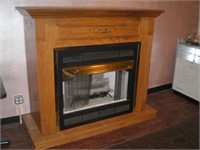 Mantel with gas Fireplace insert