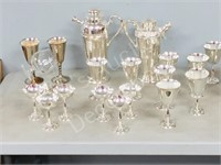 boxlot- silverplate goblets & drink shakers