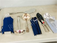 small box- silverplate ladels & utensils
