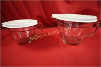 Pampered Chef Glass Measuring Cups w/ Lids