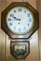 [M] ~ Ingraham Oak Regulator Wall Clock