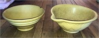 [M] ~ (Lot of 2) Yelloware Mixing Bowls