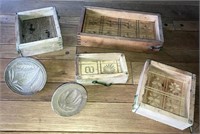 [M] ~ (Lot of 6) Wooden Butter Molds