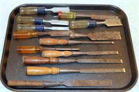 [M] ~ (Lot of 13) Various Wood Chisels