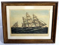 [C] ~ Framed Litho "Clipper Ship Sweepstakes"
