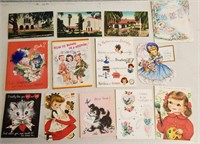 Lot Of Vintage Greetings & Post Cards used & unuse