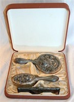 [M] ~ Sterling Silver Vanity Set w/ Carrying Case