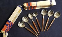 (7) Vintage Instalex Teak Handle SS Serving Spoons