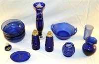 [M] ~ Lot of Various Cobalt Blue Glassware
