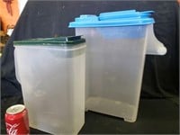 2) large plastic containers
