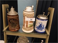 LOT OF 3 COLLECTIBLE STEINS