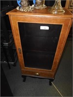 NICE LEATHER COVERED DSIPLAY CABINET