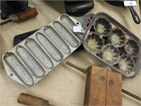 LOT OF OLD CAST METAL BAKE PANS