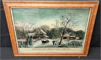 Painting in glass titled American Homestead