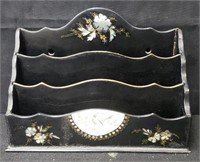 Letter holder with mother of pearl inlay