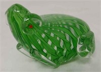 Art glass frog paper weight