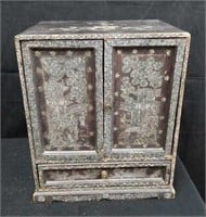 Antique mother of pearl inlay small cabinet