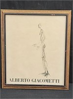 Alberto Giacometti drawing lithograph 12"×10",