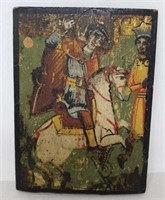 Antique miniature religious painting on wood
