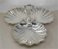 Vintage silver plated swiveling nut dish