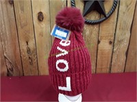 Classic Fashions Adult Red "Love" Beanie