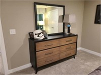 DRESSER W/MIRROR & 2 SIDETABLES