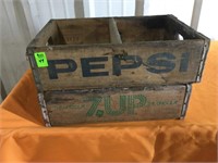 7 Up and Pepsi wooden crates