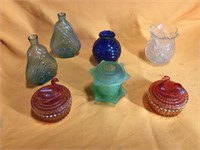 Assorted vases and two candy dishes