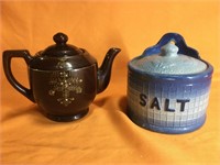 Teapot  and salt crock