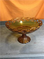 Vintage glass fruit bowl 7”x12”