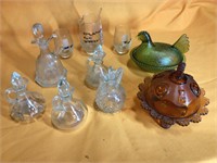 Vintage oil jars and candy dishes