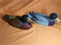 2 wooden ducks