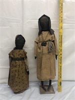 Pair of early rag dolls